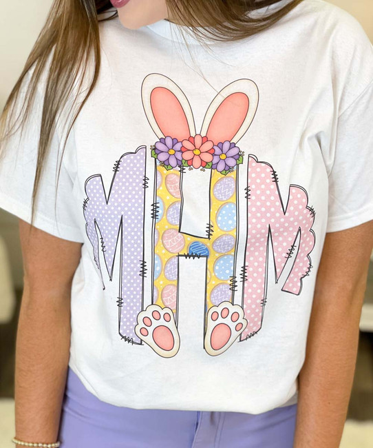 Easter Bunny Monogram Graphic Tee