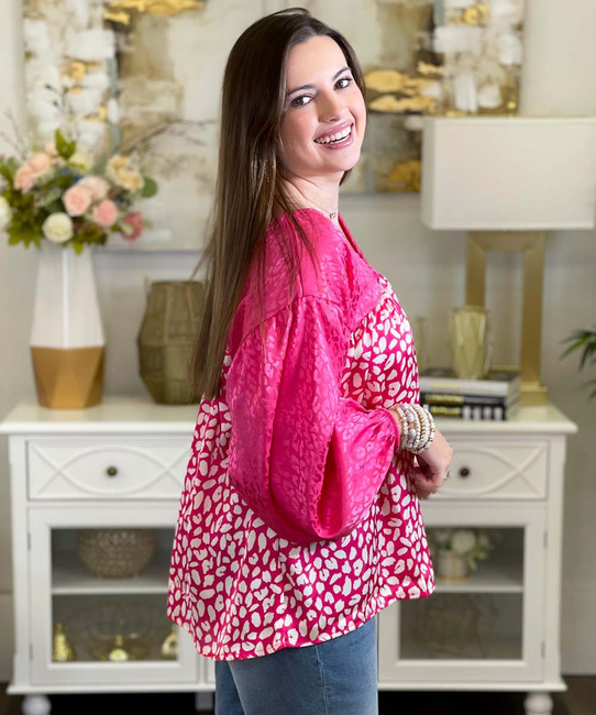  Wild About You Leopard Satin Top 