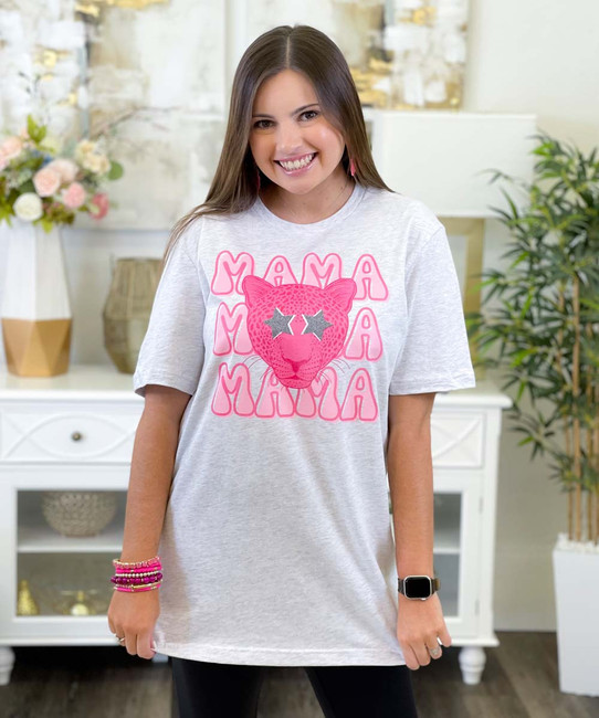 Mother's Day Softball Baseball Mom Leopard Kids T-Shirt