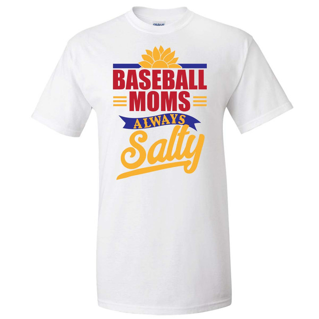  Baseball Moms Always Salty Graphic Tee 