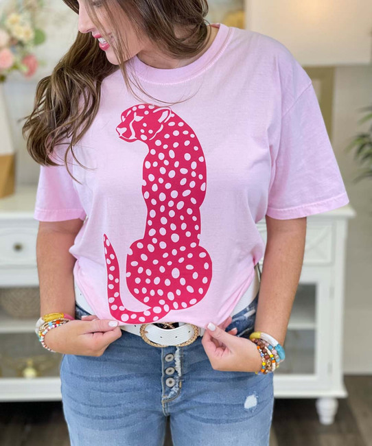 Born to Be Sassy Preppy Pink Tiger Graphic Shirt