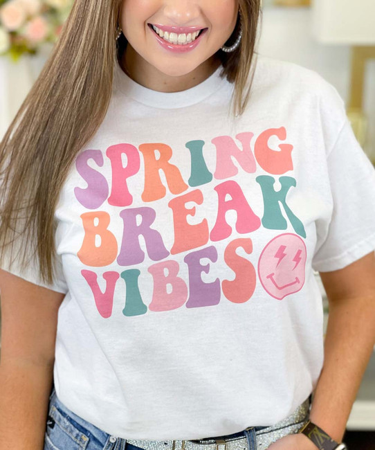  Retro Spring Break Vibes Graphic T-Shirt 