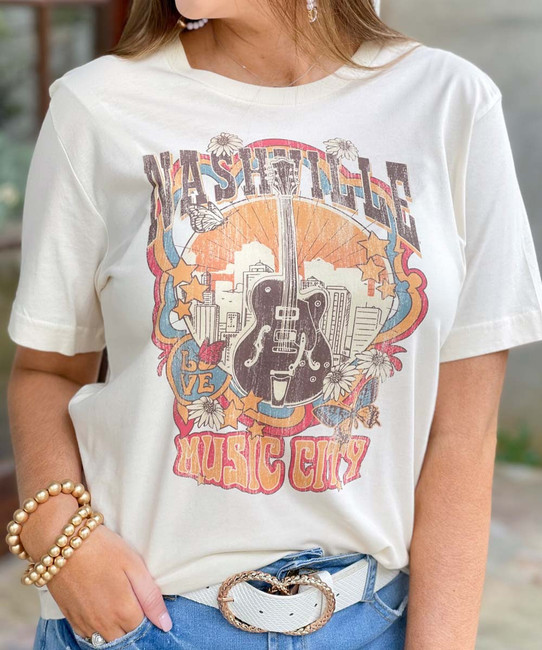 Nashville Music City Bella Canvas Graphic Tee Shirt