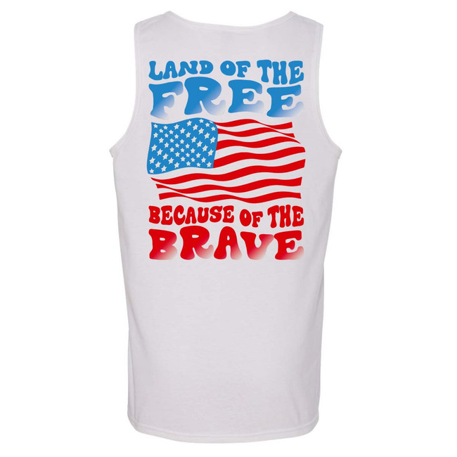  Land Of The Free Because Of The Brave Patriotic Graphic Tee 