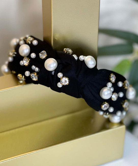 Pearl And Rhinestone Knotted Headband