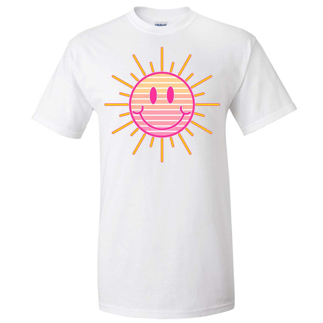  Sunshine Smiley Graphic Tee Shirt 