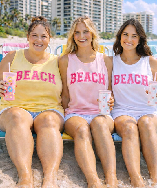 distressed beach tank top group