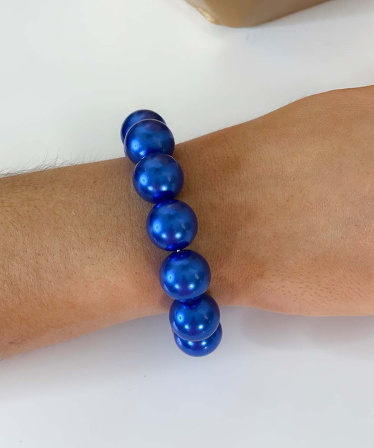  Always Free Large Pearl Elastic Bracelet - Blue 