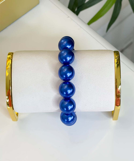  Always Free Large Pearl Elastic Bracelet - Blue 