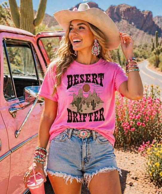 desert drifter bella canvas tee model image