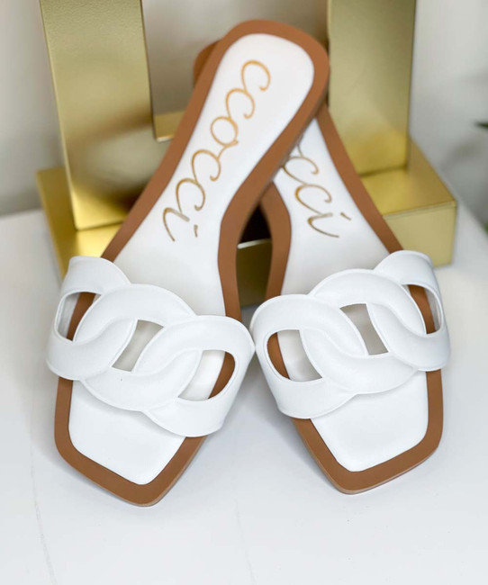 Halle Chain Shaped Padded Slide Sandals