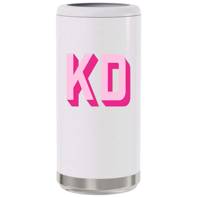  Shadow Block Monogram Stainless Steel Skinny Can Cooler 