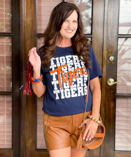  Customizable Football Team Stacked Bella Canvas Tee 