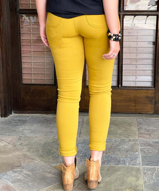  Look At Me Super Stretch Disco Jeggings - Mustard 