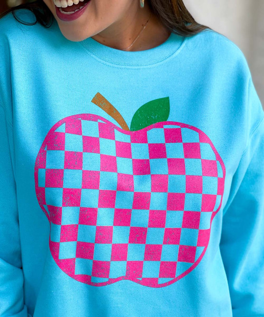  Checker Apple Graphic Sweatshirt 