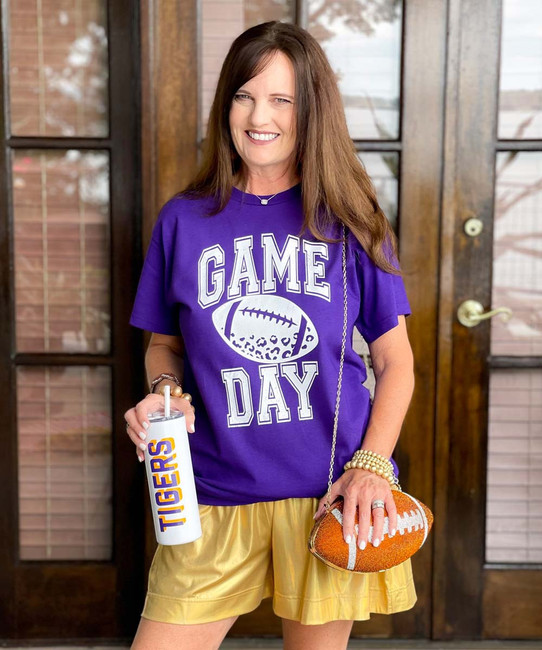  Distressed Game Day Football Graphic Tee Shirt 