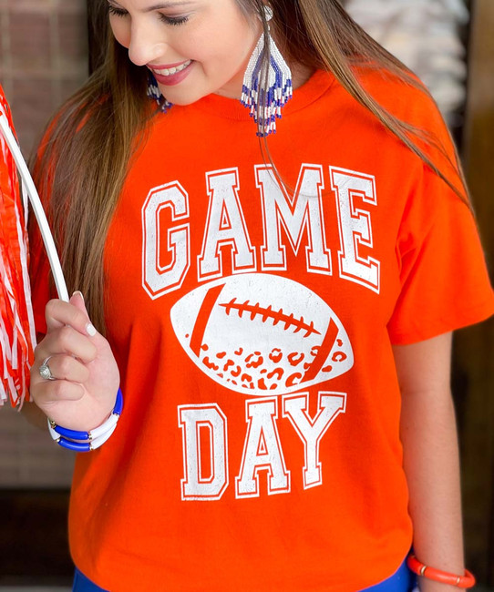  Distressed Game Day Football Graphic Tee Shirt 