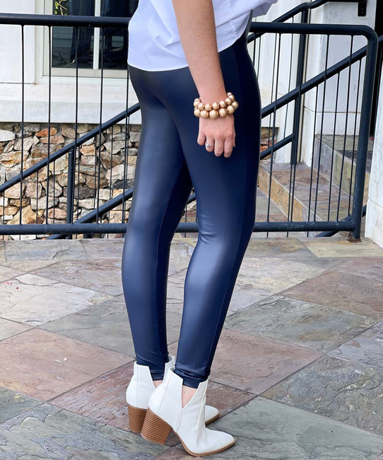 Prisma Shimmer Leggings in Navy - Sparkle in Style