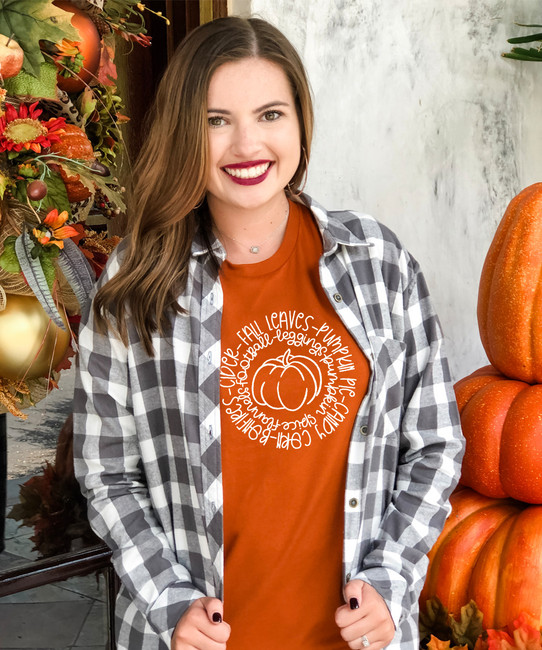  Pumpkin Circle Graphic Shirt - Texas Orange 