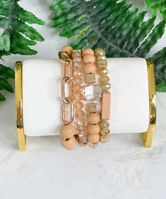  Stranger To The Rain Bracelet Set - Brown 