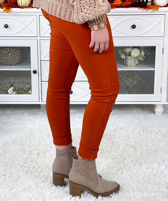  Look At Me Super Stretch Disco Jeggings - Rust 