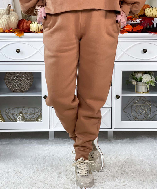  Weekend Vibes Sweatshirt and Sweatpant Set - Cocoa 