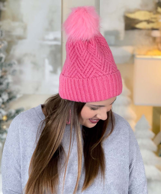 Warm thoughts beanie side