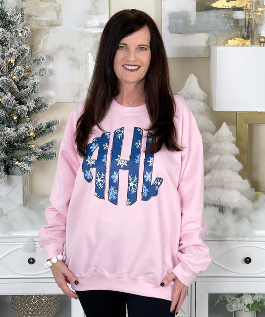 Snowflake Monogrammed Sweatshirt Model