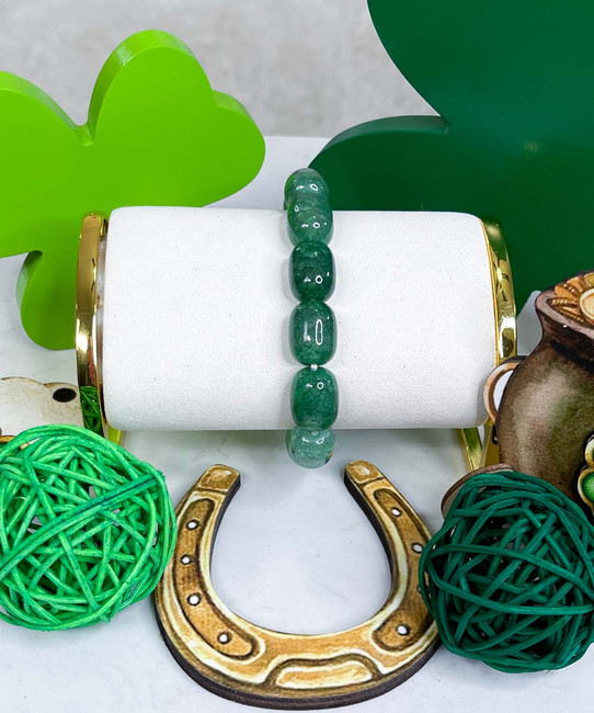 cracked stone bracelet green