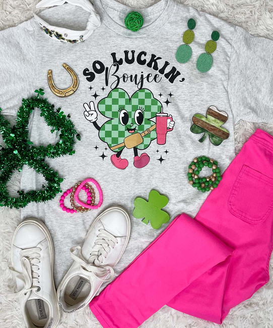 St. Patrick's Day graphic tee ash