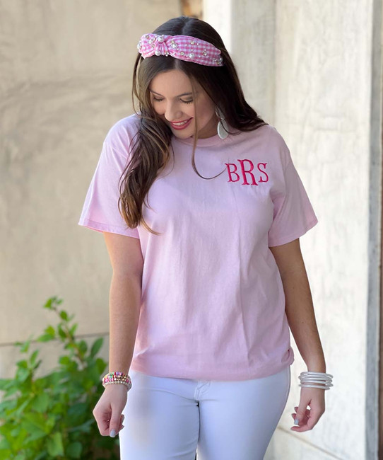 Monogrammed Light pink summer tee