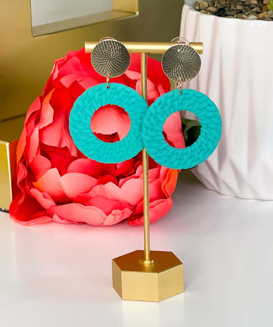 circling back around earrings teal