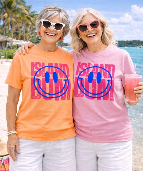island bum smile comfort colors tees