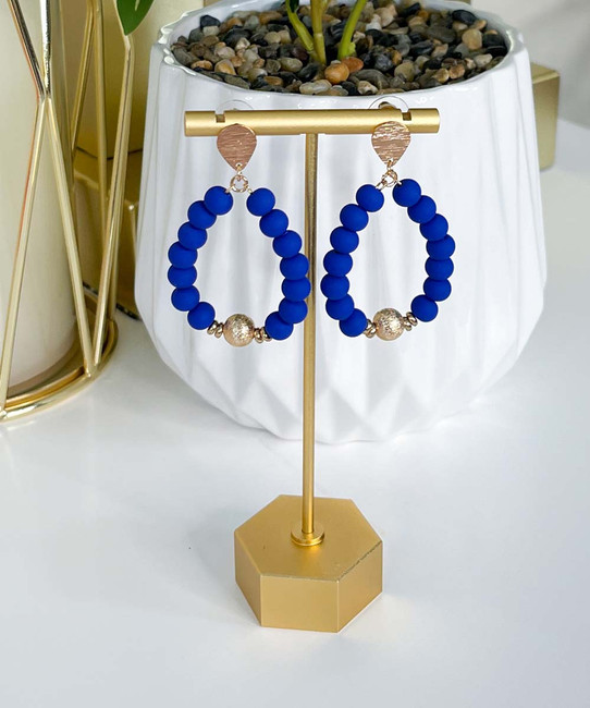 going out earrings royal blue