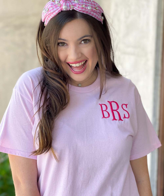 Monogrammed Light pink summer tee