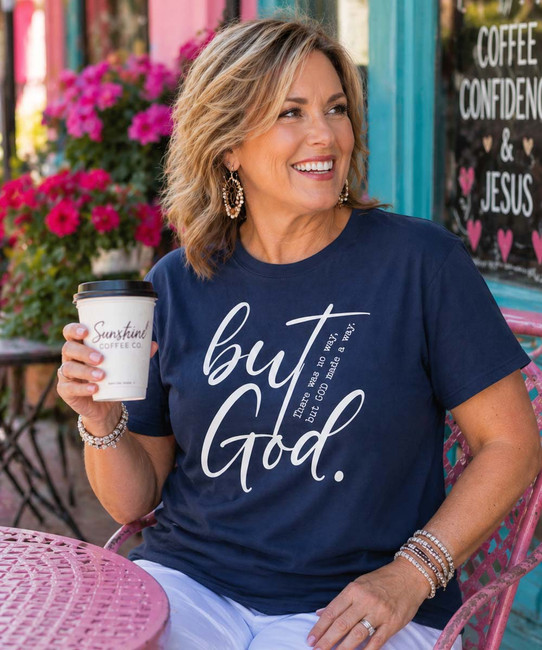 but God graphic tee model 1