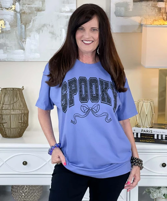 spooky with bow tee