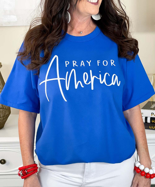 pray for america tee close up