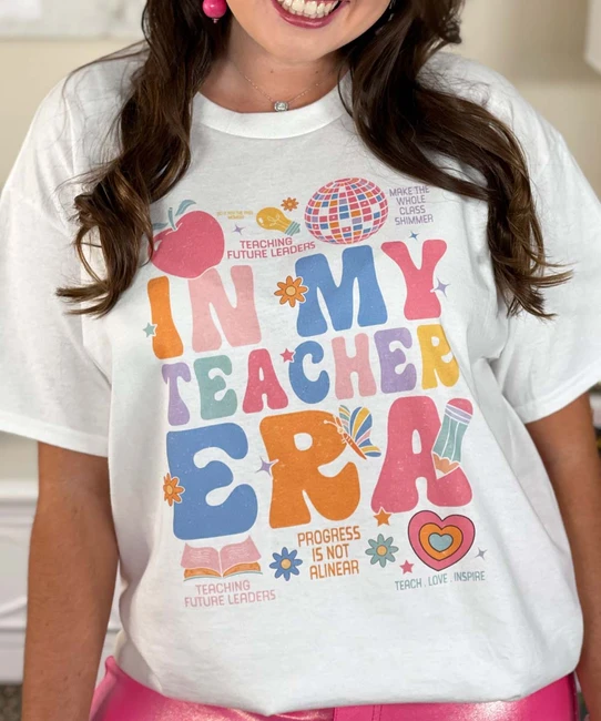 in my teacher era tee close up