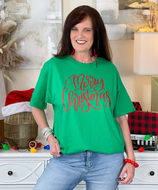 Dauocie Women's Merry Christmas Shirt - Long Sleeve Raglan Tee, Christmas Tree Graphic, Casual Holiday Top - View #2