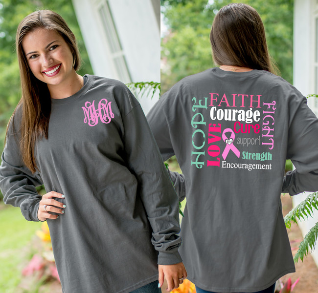 Monogrammed Breast Cancer Awareness T-Shirt