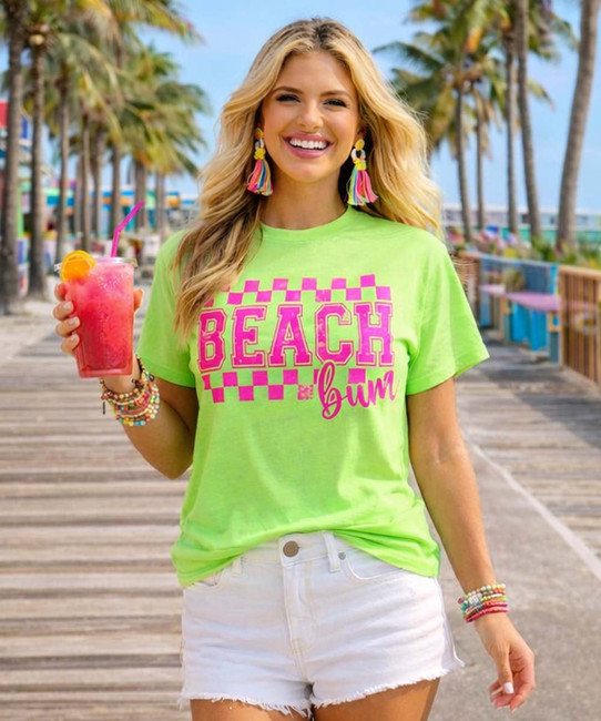 distressed checkerboard beach model image