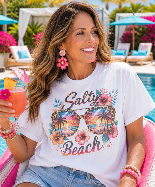 salty beach sunglasses model image
