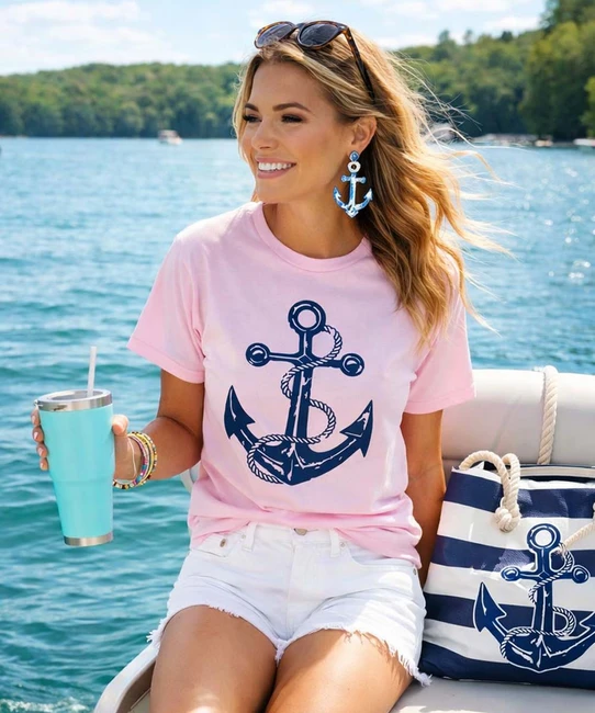 distressed navy anchor model image