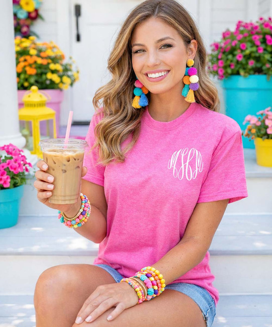 Monogrammed heathered tee model 1