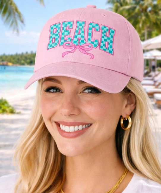 Beach checkboard ball cap