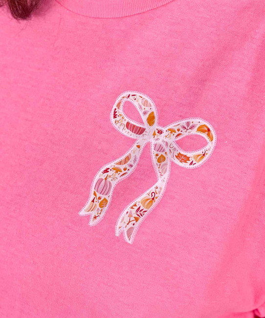 pocket pumpkin lace bow tee view