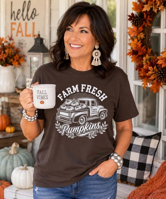 Farm Fresh Pumpkins Farm Truck Graphic Shirt