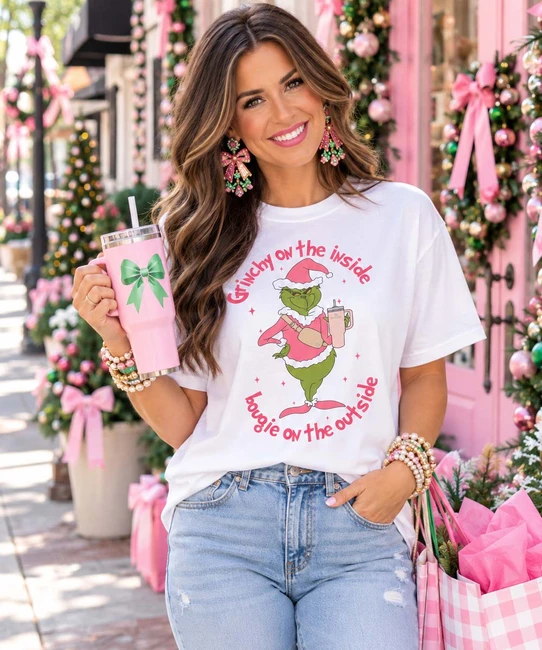 bougie on the outside graphic tee model image