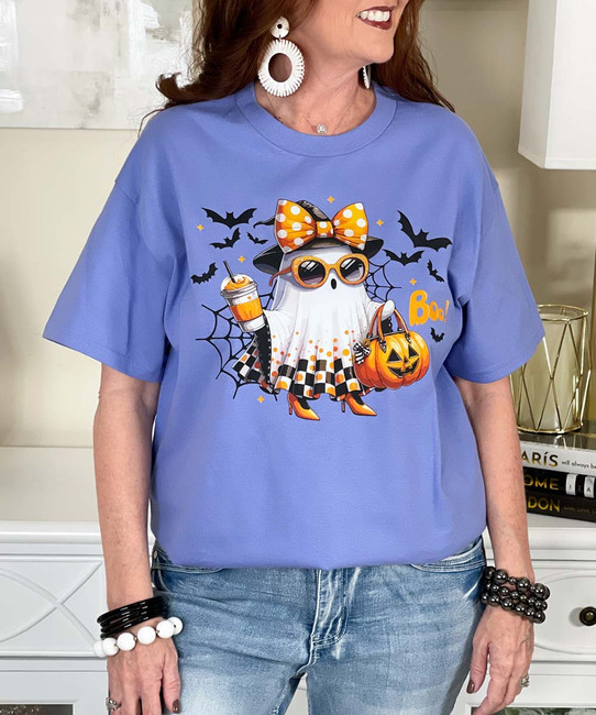 sassy boo ghost tee close up
